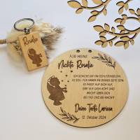 Geschenk Patentante Taufe - personalisiertes Holzschild für die Patentante - Geschenk Patentante - Taufgeschenk Patin Bild 10