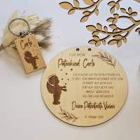 Geschenk Patentante Taufe - personalisiertes Holzschild für die Patentante - Geschenk Patentante - Taufgeschenk Patin Bild 6