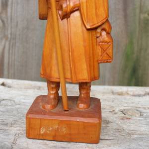 geschnitzter Nachtwächter mit Laterne und Lanze Rhönkunst Holzfigur Vintage DDR Bild 5