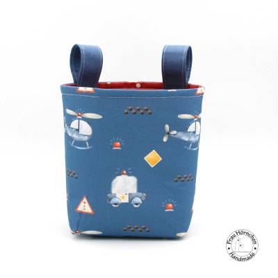 Lenkertasche für Laufrad * Polizei & Hubschrauber * Roller * (gefüttert mit Wachstuch) *