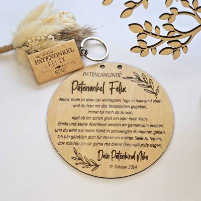 Taufgeschenk Patenonkel - personalisiertes Schild für den Patenonkel - Geschenk Patenonkel - Geschenk zur Taufe Taufpate