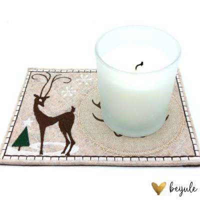 Mugrug, Tassen- oder Kerzenglasuntersetzer Hirsch
