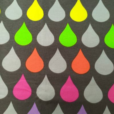 Stoffwelten Jersey Regenbogen-Tropfen 1m Stück