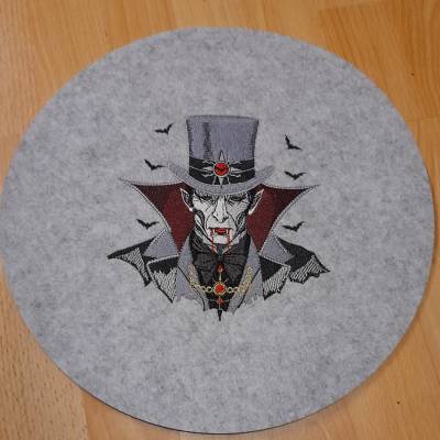 FILZ Untersetzer, Platzset, bestickt, Vampir, 3mm dick, 35cm 