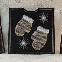 *  Hüllen für Gutscheine, Geldgeschenke  *  Motive Mütze, Handschuhe, Schal und Sterne Bild 1