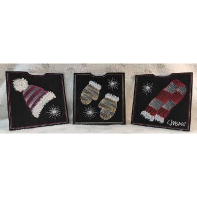 *  Hüllen für Gutscheine, Geldgeschenke  *  Motive Mütze, Handschuhe, Schal und Sterne