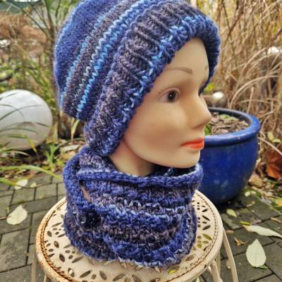 Kindermütze mit Umschlag***Farbverlauf***ab 5 Jahre