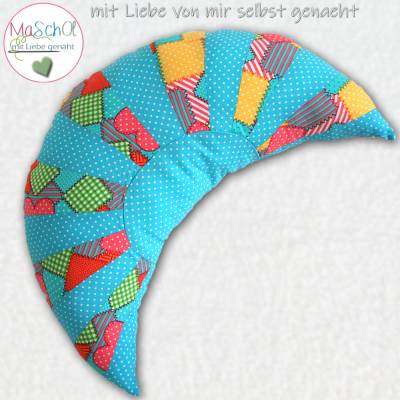 Nackenkissen Halbmond – Bequemes Halbmondkissen, handgenäht, aus Baumwolle