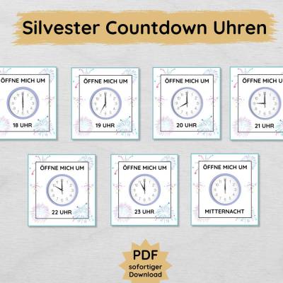 Silvester Countdown Tüten Uhren Ziffernblätter bis Mitternacht, Silvester Partyzubehör für Kinder