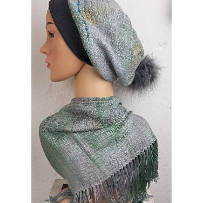 Set Mütze Loop grün/grau