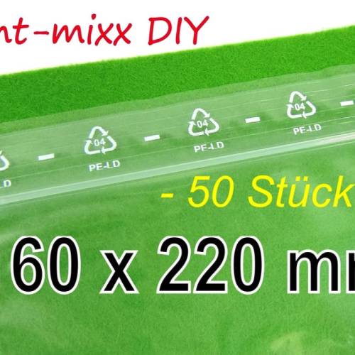 50 Druckverschlußbeutel 160 x 220 mm 50 my Folienbeutel transparent wiederverschließbar lebensmittelecht zipbag