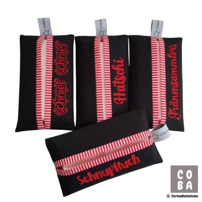 TATÜTA Taschentücher Tasche scharz rot