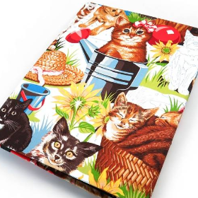 Organizer DIN A4 Schreibmappe Katzen Ordner Ringbuchordner Ringbuch Filz vegan bunt