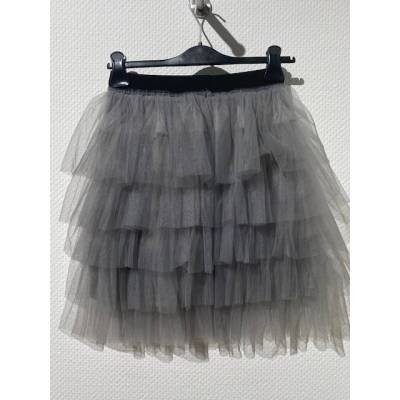 Damenrock Minirock mit Volants und Gummibund Minirock Rock Grau für besondere Anlässe