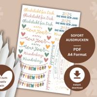 PDF happy new year Vorlage Kerzentattoo 2025 | Kerzensticker wunscherfüller | Kerzen wünsch dir was | Silverst Bild 3
