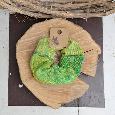 Scrunchie handgewebt grün