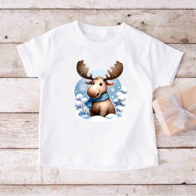 Bügelbild Winterlicher Elch ca. 5cm, 10cm und 15cm