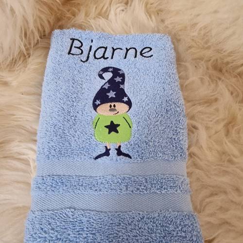 Handtuch Wichtel Sterne mit Namen bestickt W551