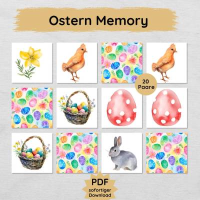 Ostern Memory Spiel für Kinder zum Ausdrucken, schöne Spielidee zum Osterfest