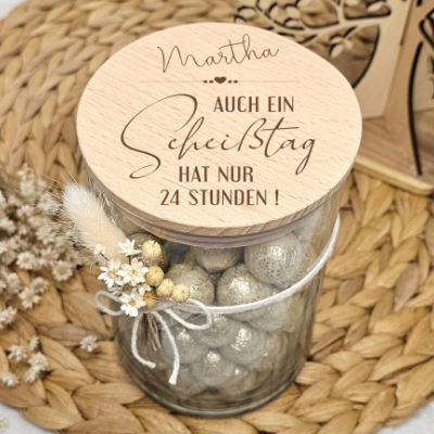 Geschenk Scheißtag Kollegin, Nervennahrung Arbeitstag Kollege, Vorratsglas personalisiert, Arbeitskollegin Geschenk