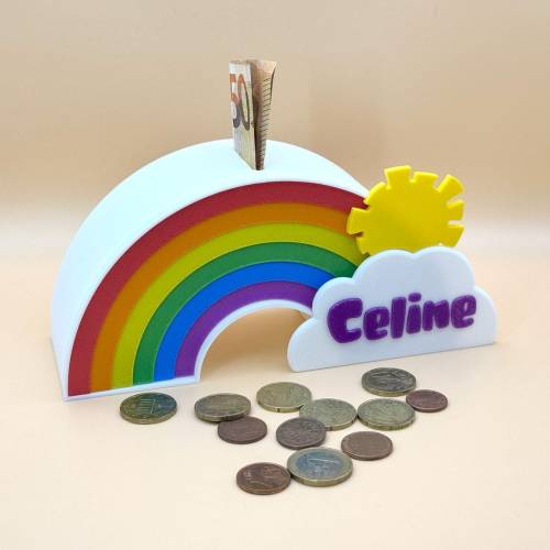 Regenbogen Spardose - personalisierbar
