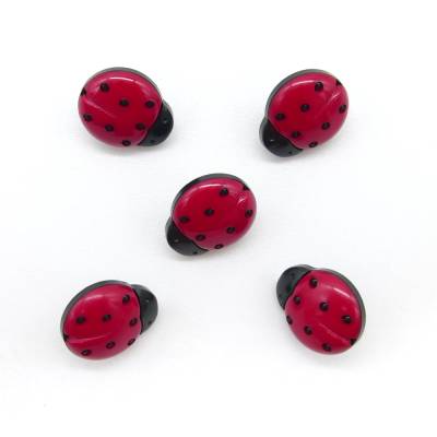 2 Kinderknopf Kunststoff Marienkäfer