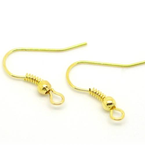 50 Ohrhaken Fischhaken Brisur goldfarben, für 25 Paar Ohrschmuck