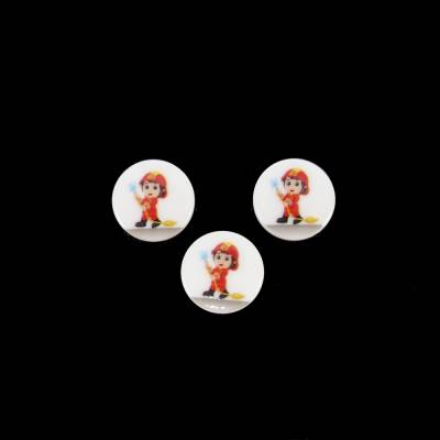 2 Kinderknopf Kunststoff Feuerwehrmann, Durchmesser 15mm / 15 mm