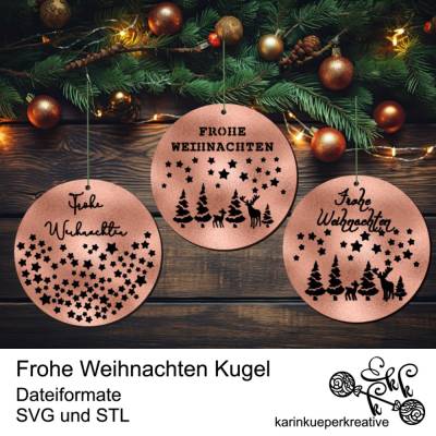 Plotter / Lasercutter / 3Ddruck Frohe Weihnachten Ornamente
