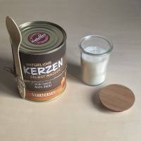 Kerze aus der Dose- DIY-Set mit 100g Sojawachs „Natürliche Kerzen selbst gießen“ Bild 1