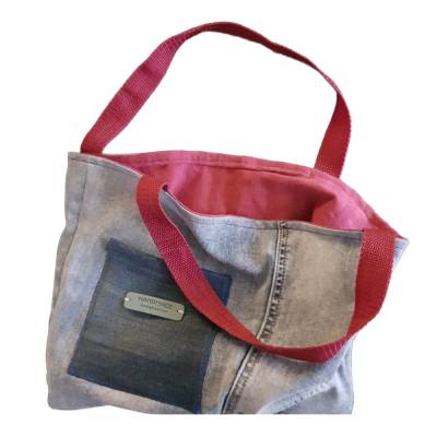 Jeanstasche Upcycling Unikat mit Innenfutter & Außentasche – Handgemacht aus Franken