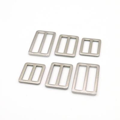 4 Schieber - Regulierer - Leiterschnalle, silber/nickel, Durchlass 25 mm / 32 mm / 40 mm