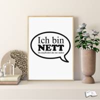 Ich bin nett – Digitales Logo als PNG & SVG für Plotten und Sublimation Bild 1