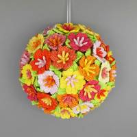 Häkelanleitung Blumen Halbkugeln in 2 Größen als Türdeko statt Türkranz Bild 3