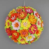 Häkelanleitung Blumen Halbkugeln in 2 Größen als Türdeko statt Türkranz Bild 5
