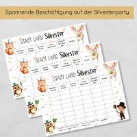 Stadt Land Silvester Spielvorlage für die ganze Familie, lustiges Partyspiel mit Kindern am Silvesterabend Bild 4