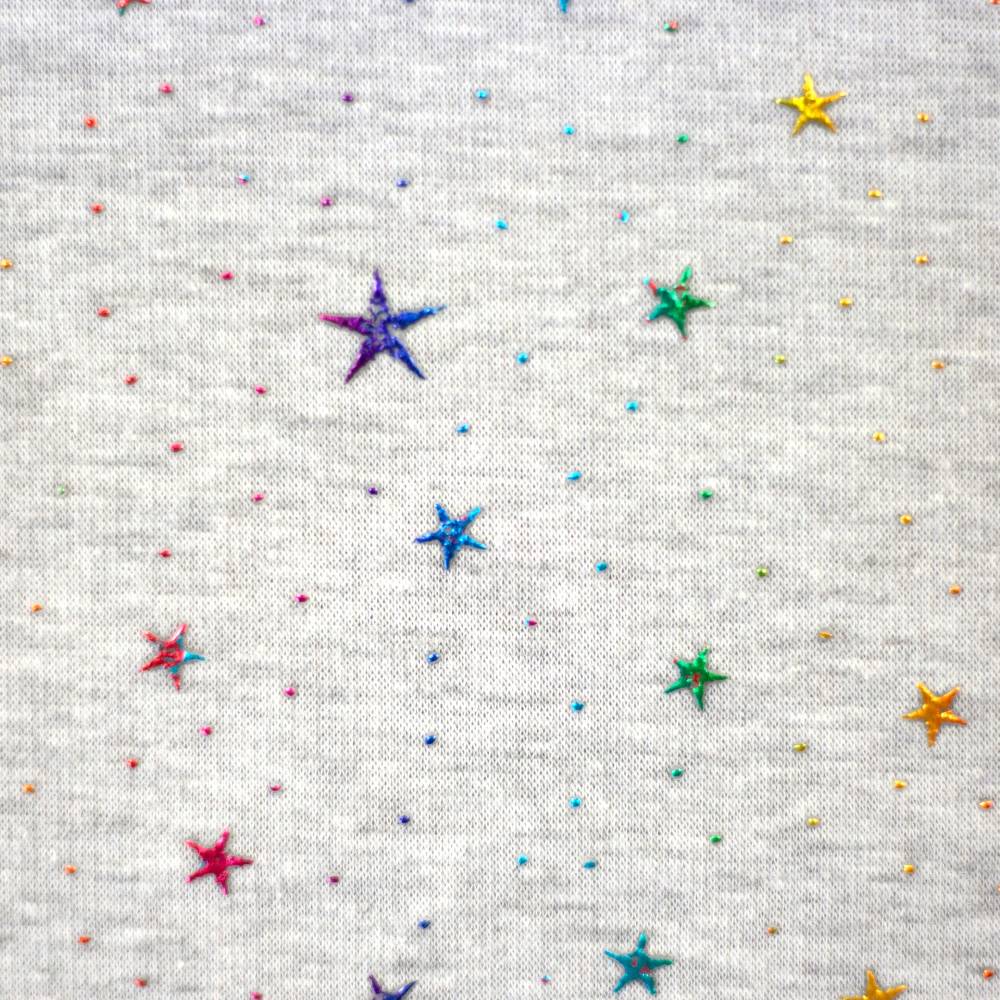 Alpenfleece Stoff Sterne Rosa Grau Farsund Alpenfleece Sterne
