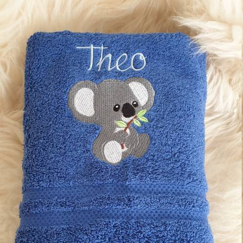 Handtuch Koala Ast royal mit Namen bestickt W595