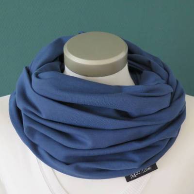 Loop Sweat uni blau Baumwolle Herren kuscheliger Schal unisex Schlauchschal