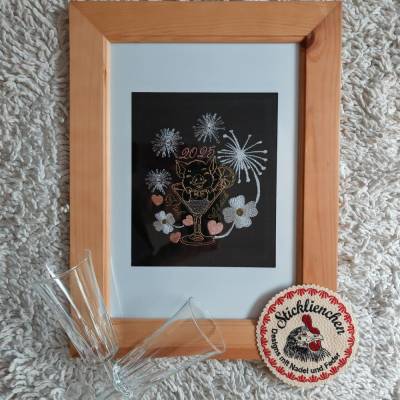 Stickdatei Silvester 2025 Schweinchen 13x18 cm
