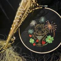Stickdatei Silvester 2025 Schweinchen 13x18 cm Bild 3