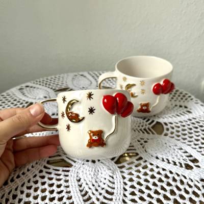 Keramik Tasse Teddybär,Weihnachtstasse, Weihnachtsgeschenk, Geschenkidee, Handgemachte Tasse, Kaffeetasse