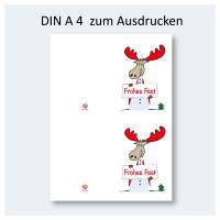 Lustige Weihnachtskarte Elch zum Ausdrucken – Frohes Fest – Digitaler Download PDF Bild 2
