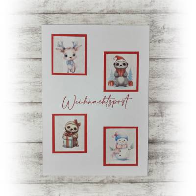 süße Weihnachts-Karte, Grußkarte zu Weihnachten, Weihnachtszeit, Handmade