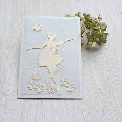 Handgemachte Geburtstagskarte für Mädchen – Tänzerin & Feen, Kindergeburtstag