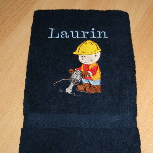 Handtuch Bauarbeiter mit Namen bestickt W544
