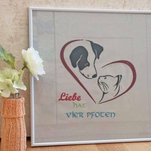 Stickdatei Hund Katze Herz Set 14x14,20x20,20x26 cm Bild 1
