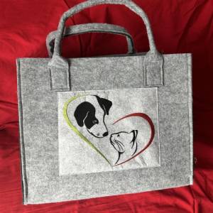 Stickdatei Hund Katze Herz Set 14x14,20x20,20x26 cm Bild 4