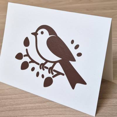 Vektor-Datei „Stilisierter Vogel auf Ast“ – Minimalistisches Design für Plotterprojekte (SVG, DXF, PDF, PNG)