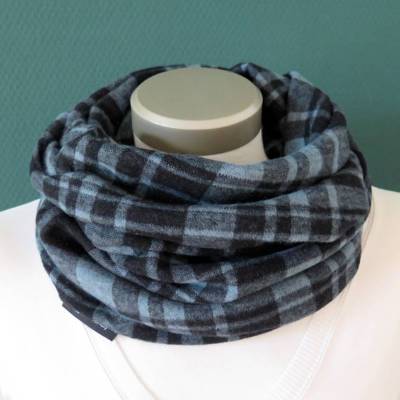 Loop Jersey Baumwolle Herren Karo mega kuscheliger Schal unisex Schlauchschal